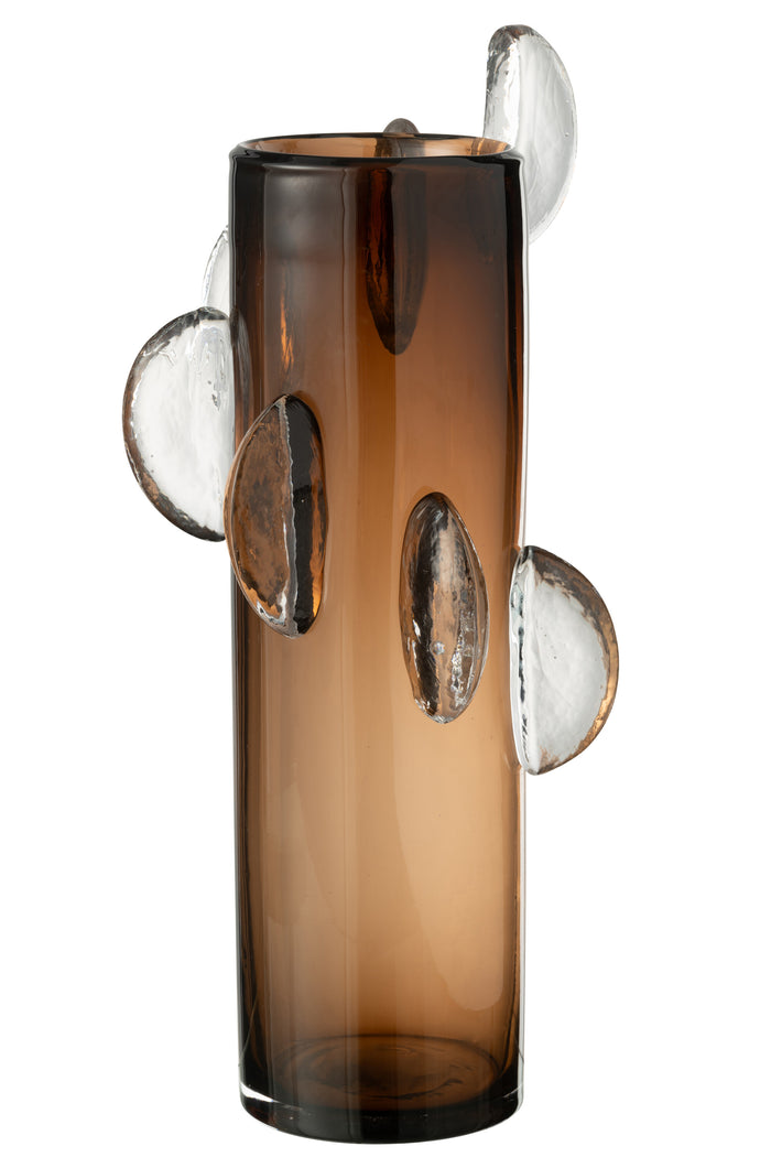 J-Line vaas Steggy - glas - bruin - large - 46 cm hoog