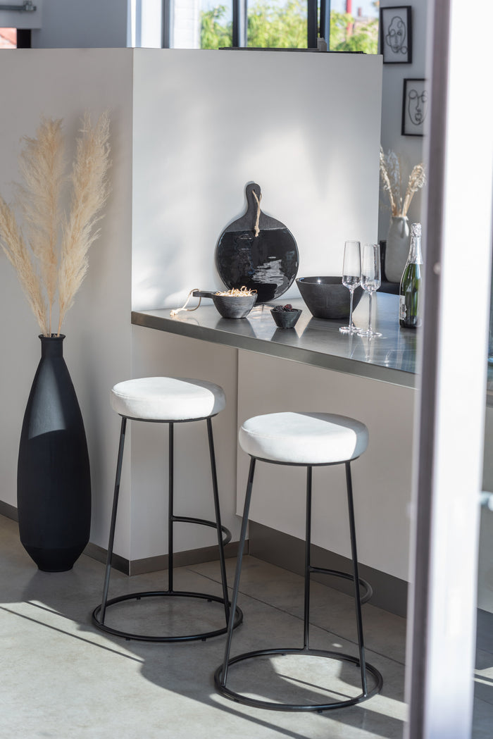 J-Line vaas Ovaal - glas - mat zwart - 80.5 cm hoog