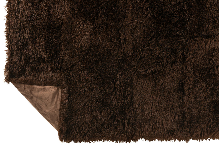 J-Line plaid Moutie - polyester - donkerbruin