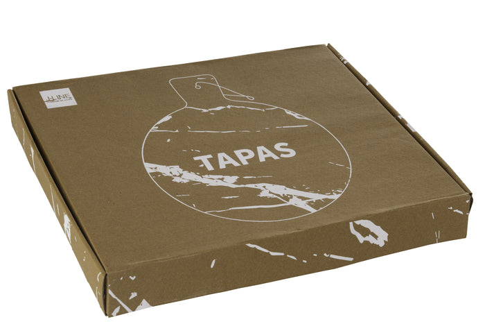 J-Line snijplank Rond Tapas Marmer - steen - wit