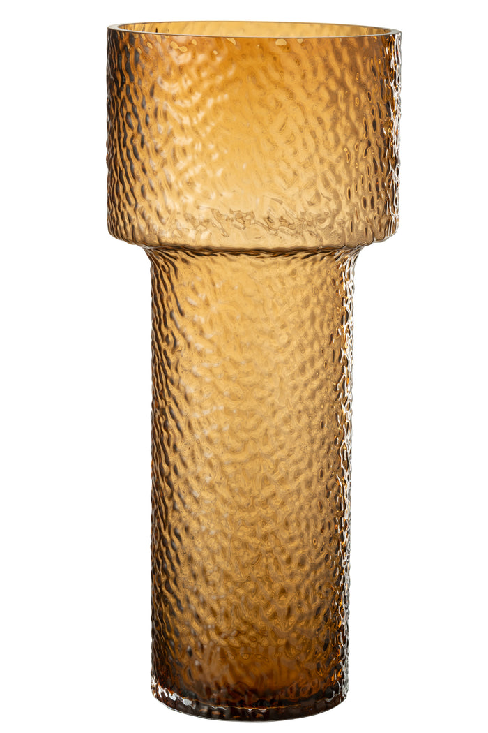 J-Line vaas Betty - glas - bruin - large - 45 cm hoog