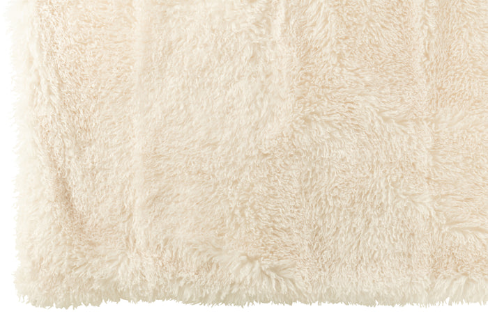 J-Line deken Moutie - polyester - wit