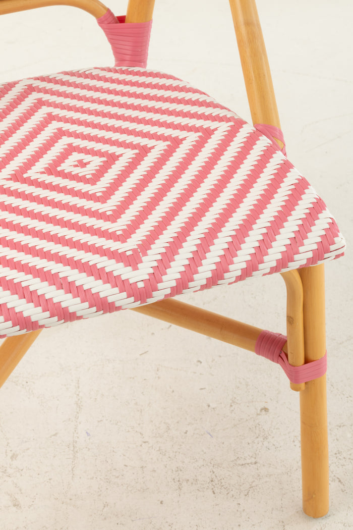 J-Line stoel Live - rotan|kunststof - naturel|roze