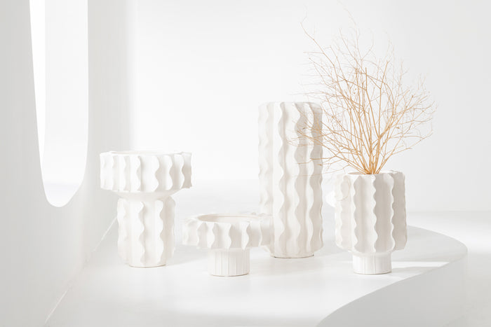 J-Line vaas Helix - wit - keramiek