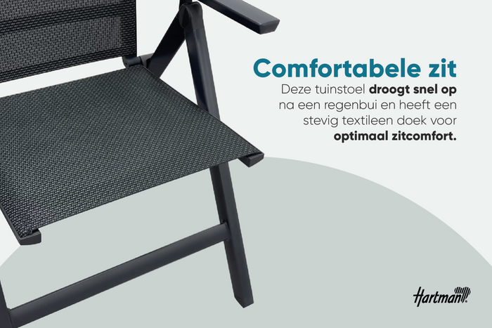 Hartman Napoli verstelbare tuinstoel - Antraciet