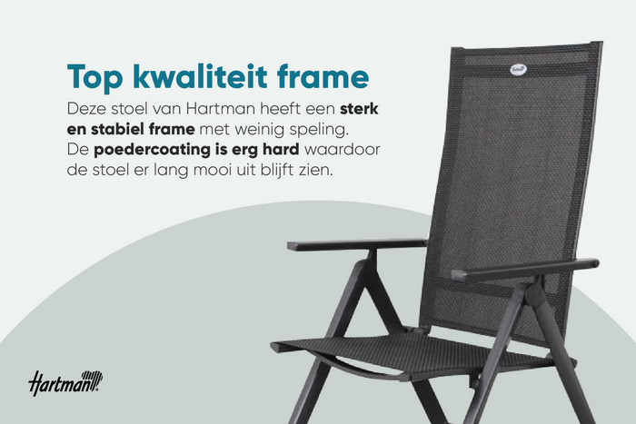 Hartman Napoli verstelbare tuinstoel - Antraciet