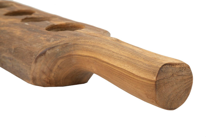 Bruine houten kaarsenhouder 51x14x6 cm