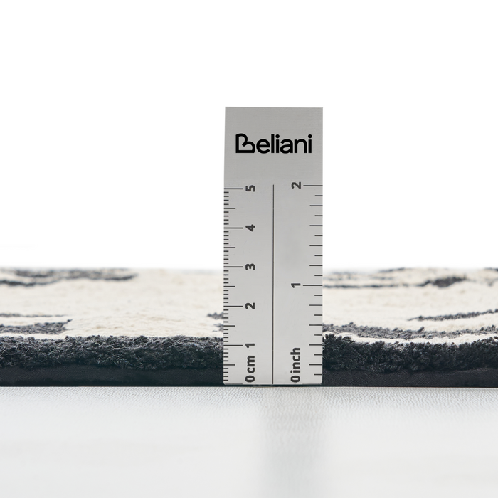 Beliani - RISALU - Badmat - Beige|Zwart - 60 x 90 cm - Katoen