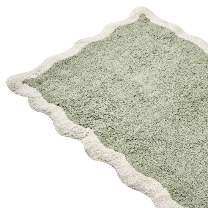 Beliani - NANGAL - Badmat - Groen|Beige - 60 x 90 cm - Katoen