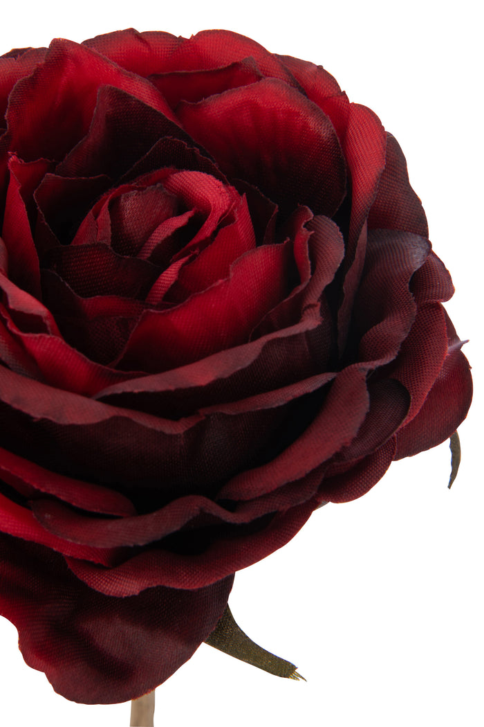 J-Line bloem Roos 1 Stengel - kunststof - rood|goud - small