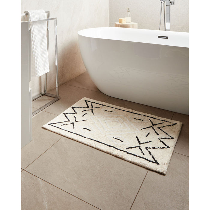 Beliani - UNTLA - Badmat - Lichtbeige - 60 x 90 cm - Katoen