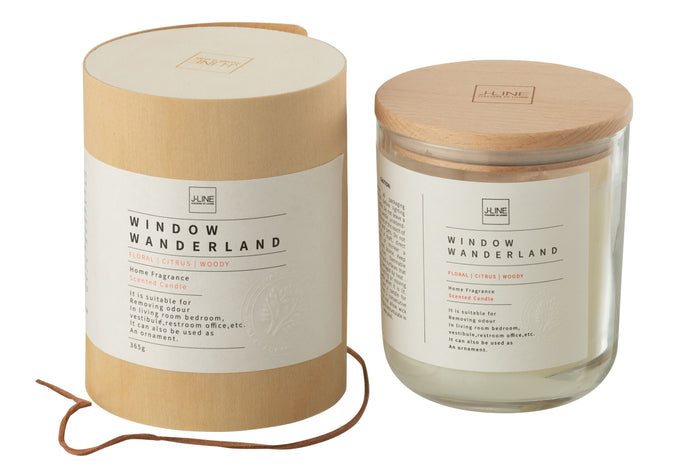 J-Line geurkaars Rond - Window Wanderland - transparant - large - 66U