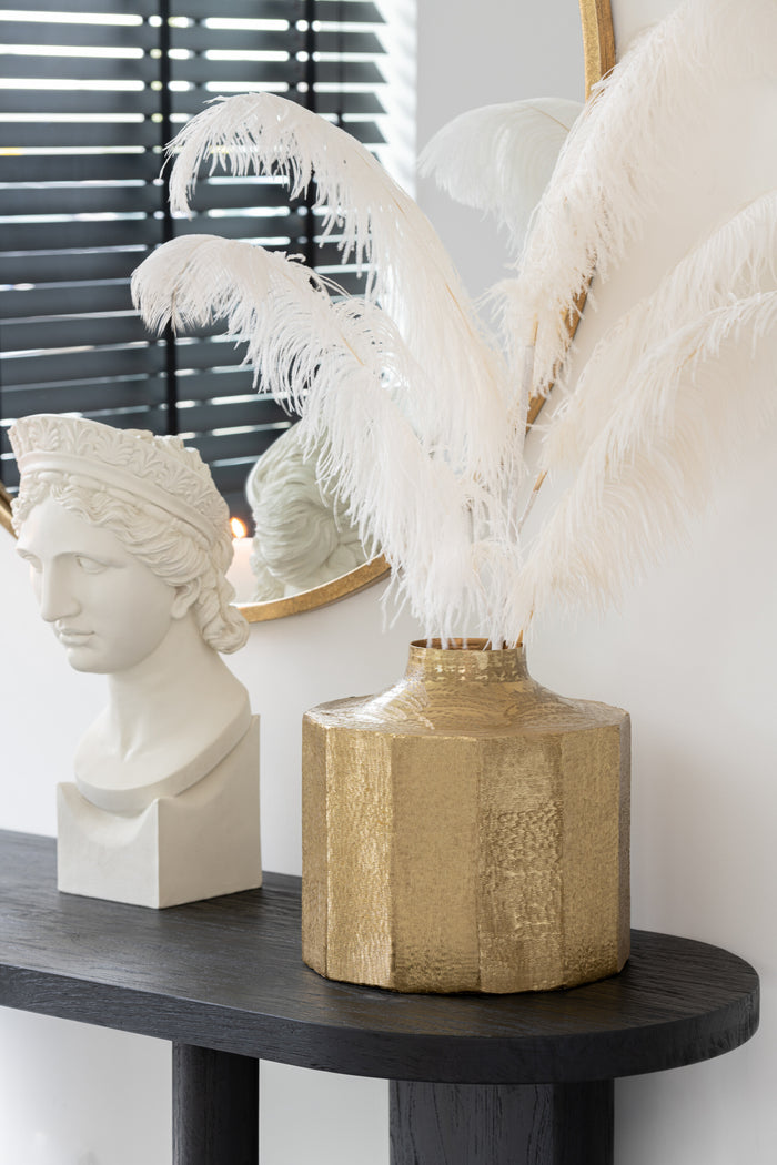 J-Line struisvogelpluim 5 delig - creme - large