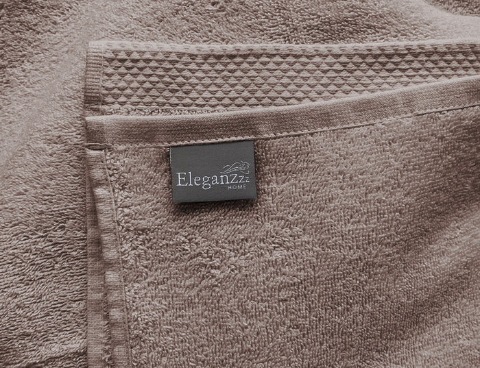 Eleganzzz Handdoek 100% Katoen 50x100cm - taupe - Set van 12