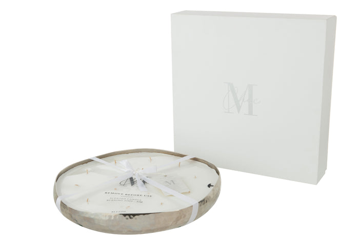 J-Line geurkaars M-Chic - Sugar Citrus - metaal - zilver - XL - 35U