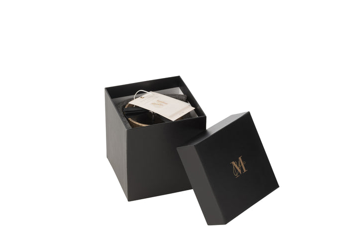 J-Line geurkaars M-Chic - Oud & Amber - glas - goud|zwart -