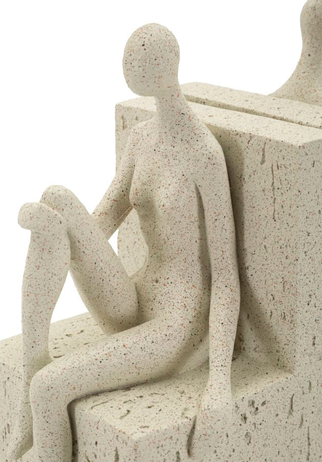 Crèmekleurige boekensteunen van hars, 24x10x20,5 cm