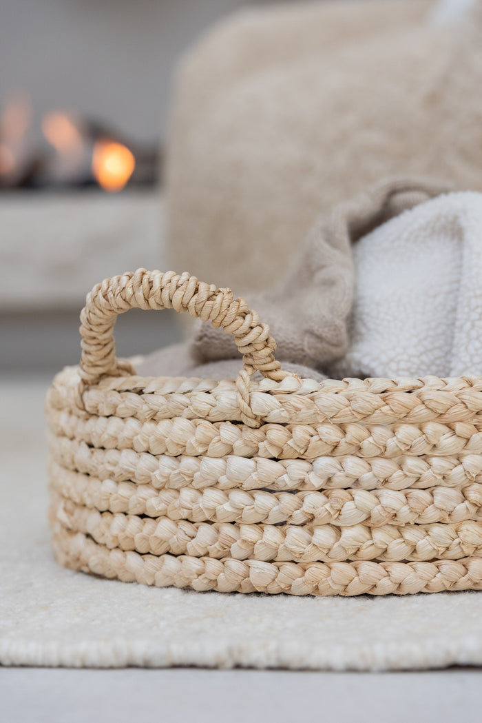 J-Line plateau Rond - riet - naturel - 2 stuks