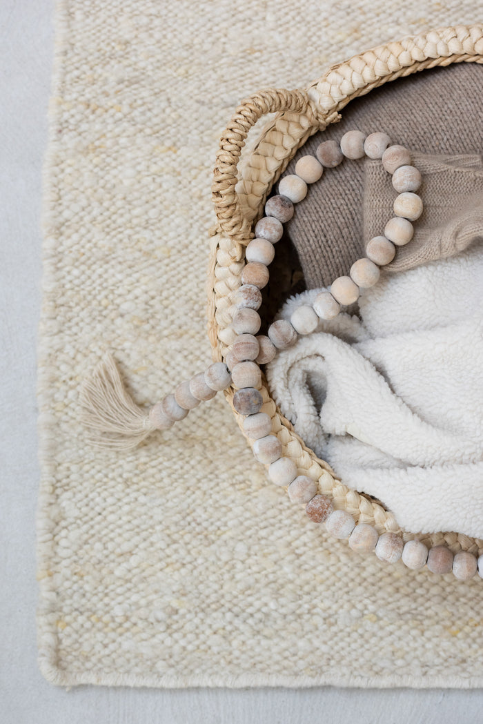 J-Line plateau Rond - riet - naturel - 2 stuks