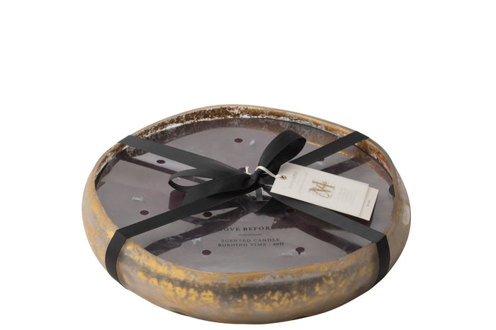 J-Line geurkaars M-Chic - Oud & Amber - glas - goud|zwart -