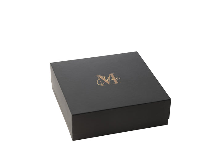 J-Line geurkaars M-Chic - Oud & Amber - glas - goud|zwart -