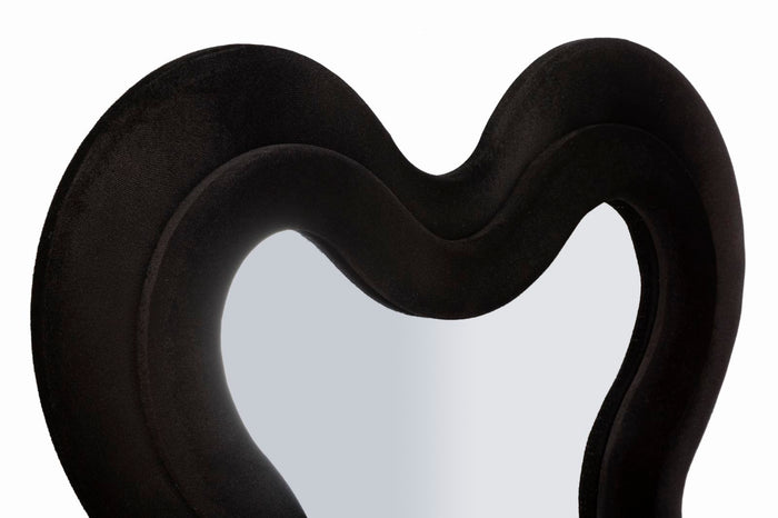 Wandspiegel met zwarte fluwelen lijst, 58x4x160 cm