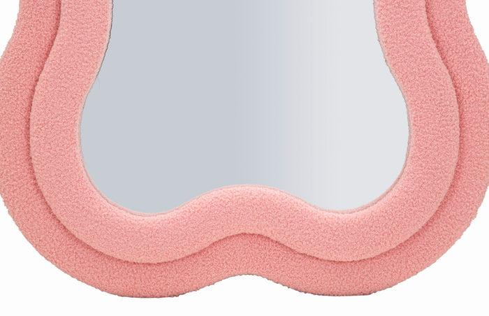 Wandspiegel met roze teddybeerlijst, 60x4x160 cm