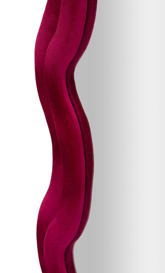 Fuchsia fluwelen wandspiegel 60x6x160 cm