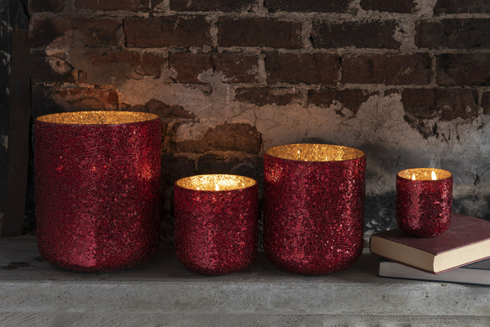 J-Line geurkaars Luxuria - Berry Bliss - glas - rood - small - 40U