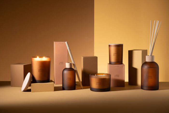 J-Line geurkaars Accords Essentiels - Ambre Intime - oker - 38U