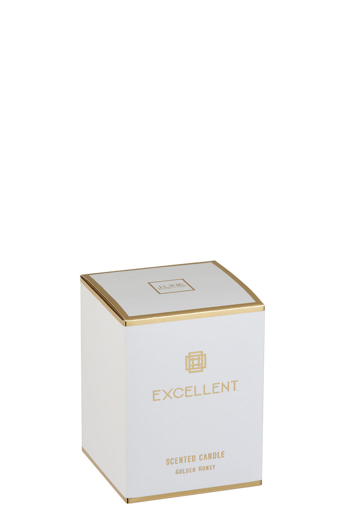 J-Line geurkaars Excellent - Golden Honey - glas - goud - small - 50U