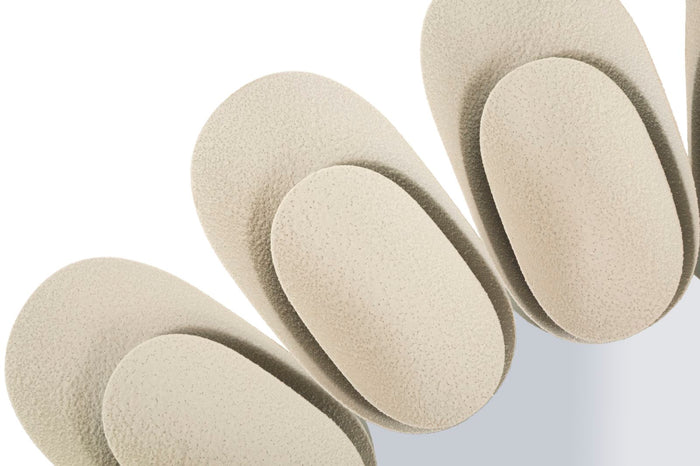 Crèmekleurige metalen wandspiegel, ø 85x6 cm