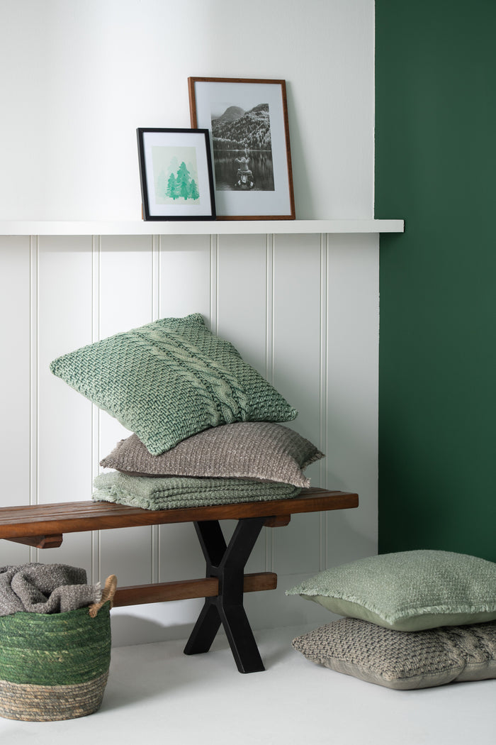 J-Line plaid Gerafelde Randen - katoen|polyester - groen - 1