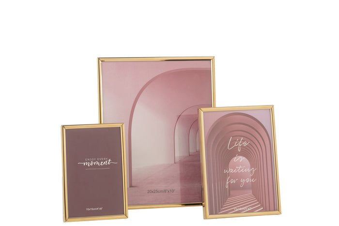 J-Line fotolijst Tracy - metaal - goud blinkend - large