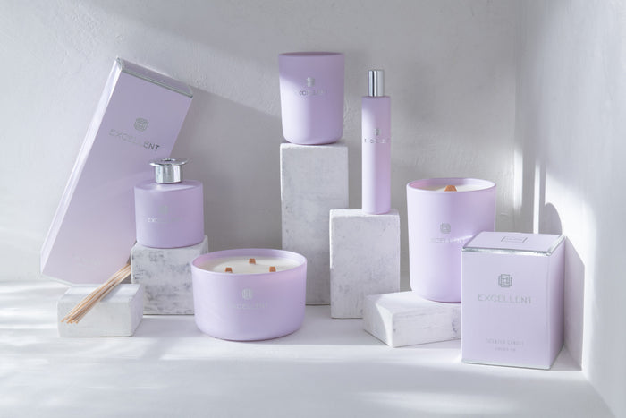 J-Line huisparfum Excellent - Siberia Fir - glas - lila