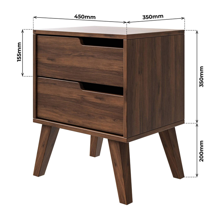 by fonQ Nordo Nachtkastje - Links - Walnoot