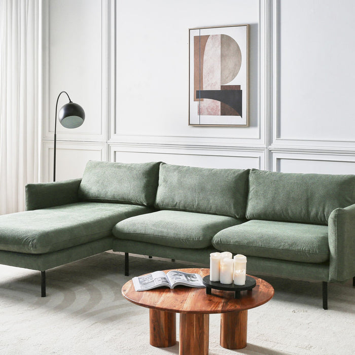 Beliani - VINTERBRO - Hoekbank - Lichtgroen - Rechtszijdig - Polyester