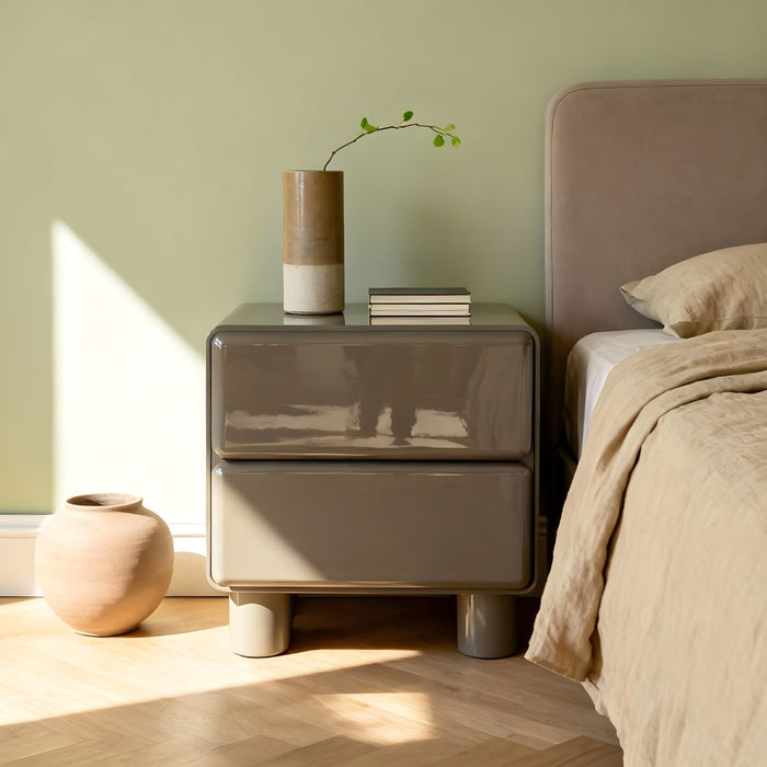 DÉJA Living - Nachtkastje Glossy Kaki Groen - 57x43x57cm - Sauda