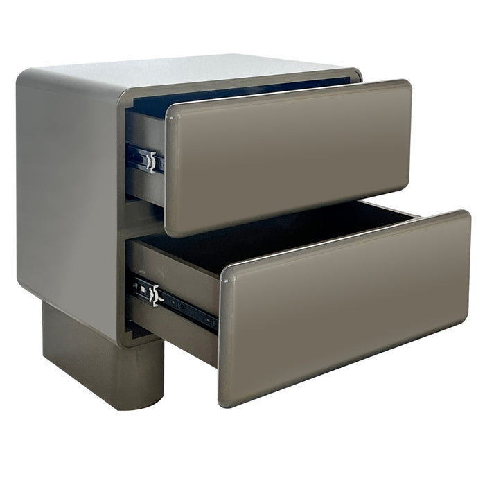 DÉJA Living - Nachtkastje Glossy Kaki Groen - 57x43x57cm - Sauda