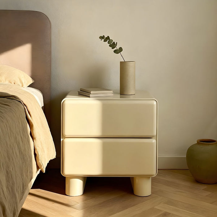 DÉJA Living - Nachtkastje Crème Glossy MDF - 57x43x57cm - Sauda