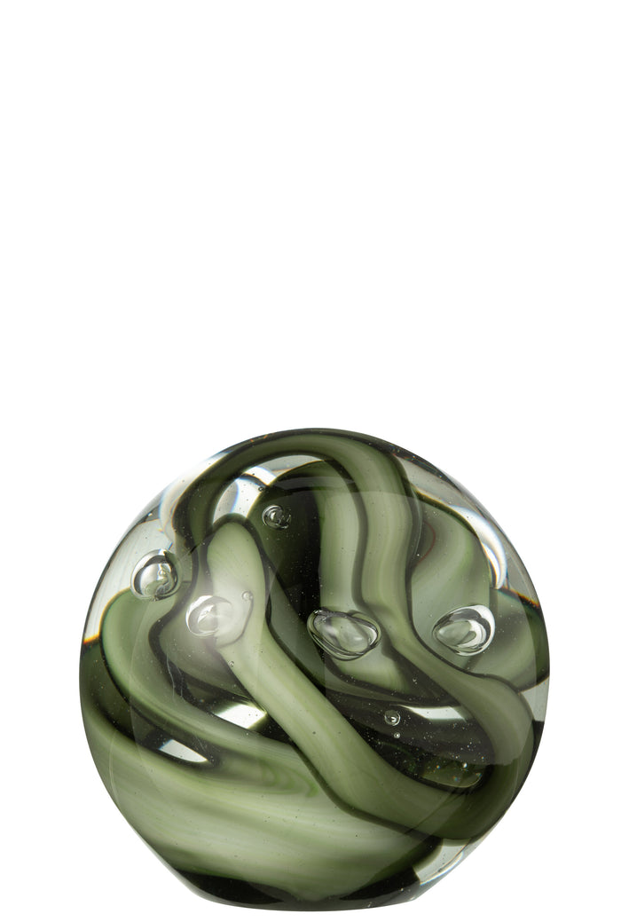 J-Line presse-papier Tornado Rond - glas - transparant|bruin