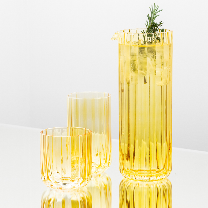 Tumbler Gaia | Set van 4 | whiskeyglas | 35cl | drinkglas | oker