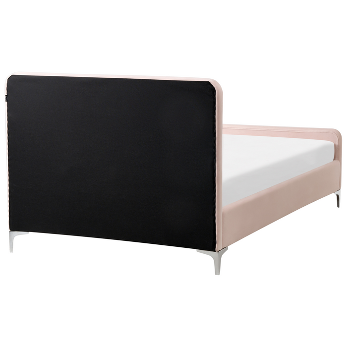Beliani - LUNAN - Bed - Pastelroze - 120 x 200 cm - Fluweel