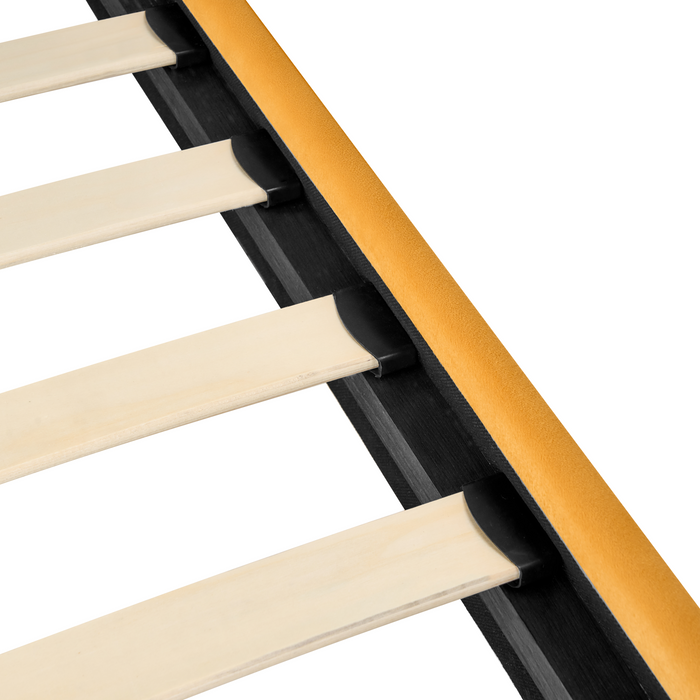 Beliani - FLAYAT - Eenpersoonsbed - Geel - 120 x 200 cm - Fluweel