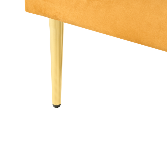 Beliani - FLAYAT - Eenpersoonsbed - Geel - 120 x 200 cm - Fluweel