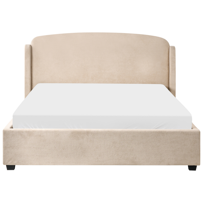 Beliani-BERNAY-Bed met opbergruimte -Taupe-160 x 200 cm-Polyester