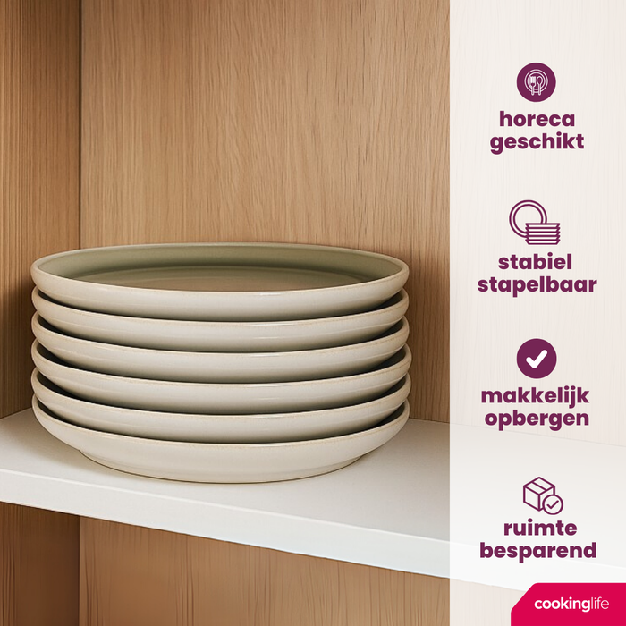 Cookinglife Dinerborden Mos Groen ø 27 cm - 6 Stuks