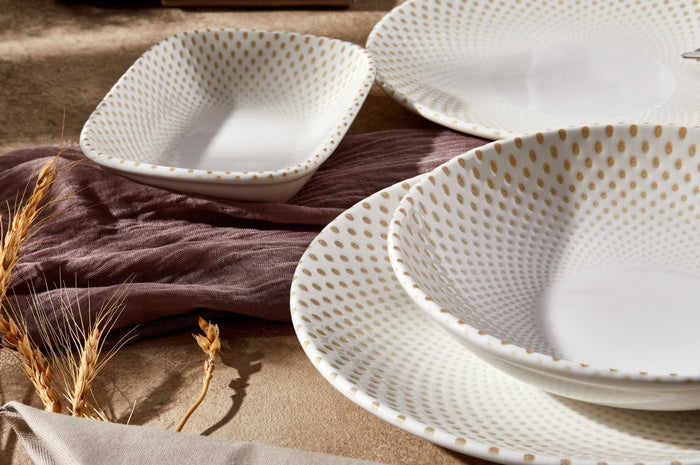 Rinart Diep bord - Punto - Porselein - 25 cm (1300cc) - set van 6