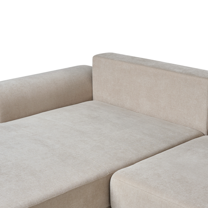 Beliani-NUBORG-Hoekslaapbank 3-zits-Lichtbeige-Rechtszijdig-Chenille