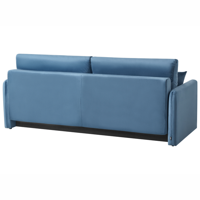 Beliani - EGGE - Driezitsbank - Blauw - Fluweel